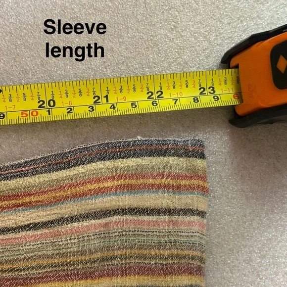 Tibet Souvenirs Colorful Striped Long Sleeve Collared Tunic Shirt - Picture 8 of 9